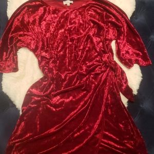 Beautiful rich red velvet wrap dress